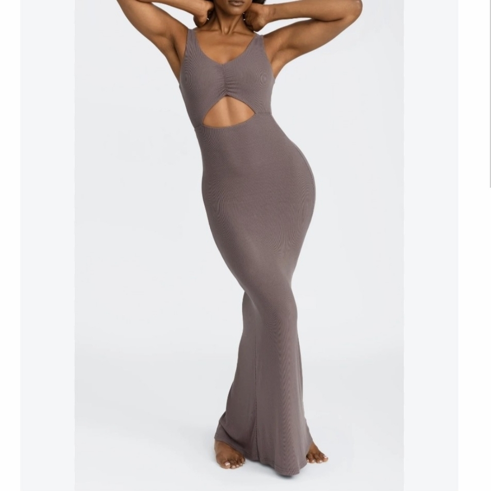 Riot Swim Dress Riley Ash  Gray‎ Stretch Maxi